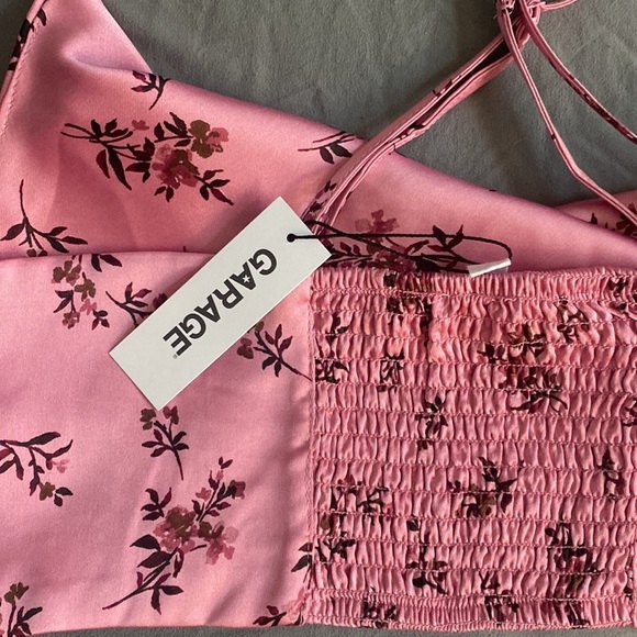 Floral Satin Cowl Handkerchief Cami Crop Top Size Large NWT - Picture 7 of 9